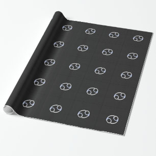 Chrome Style Cancer Zodiac Symbol Wrapping Paper