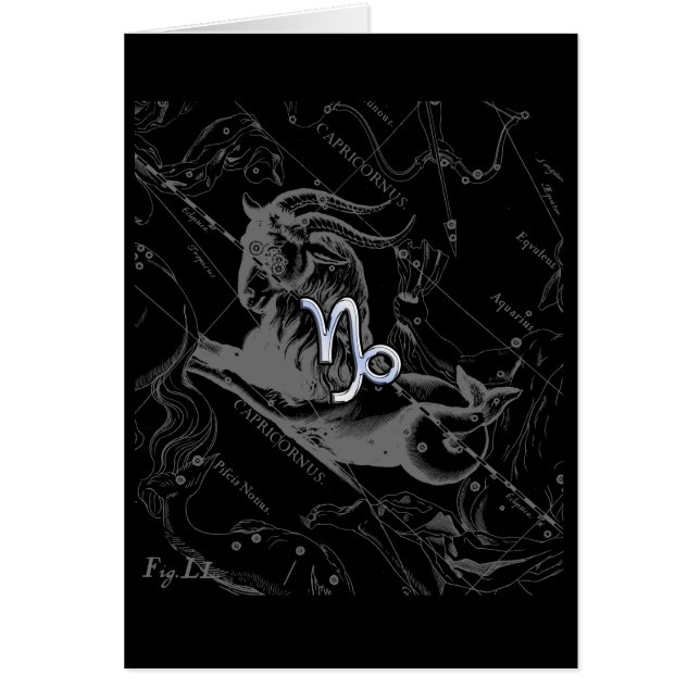 Chrome Style Capricorn Zodiac Sign on Hevelius (Front)