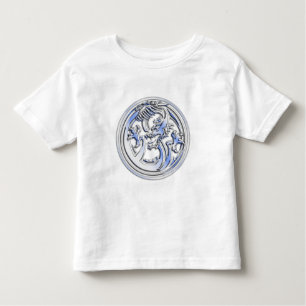 Chrome style Dragon badge on Carbon Fibre Print Toddler T-Shirt