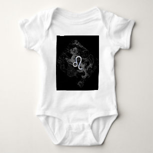 Chrome Style Leo Zodiac Sign on Hevelius Baby Bodysuit