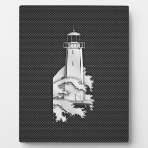 Chrome Style Lighthouse on Carbon Fibre Plaque