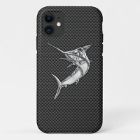 Chrome Style Marlin on Carbon Fibre Decor