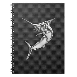 Chrome Style Marlin on Carbon Fibre Notebook