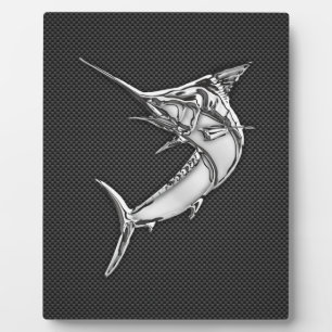 Chrome Style Marlin on Carbon Fibre Plaque