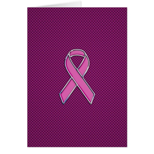 Chrome Style Pink Ribbon Awareness Carbon Fibre (Front)