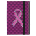 Chrome Style Pink Ribbon Awareness Carbon Fibre