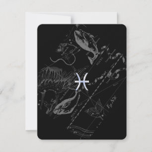 Chrome Style Pisces Zodiac Symbol on Hevelius