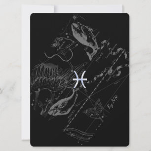 Chrome Style Pisces Zodiac Symbol on Hevelius