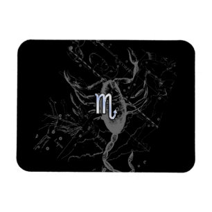 Chrome Style Scorpio Zodiac Symbol on Hevelius Magnet