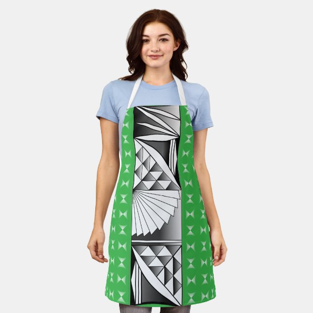 Chrome Sunrise on Green Apron (Worn)
