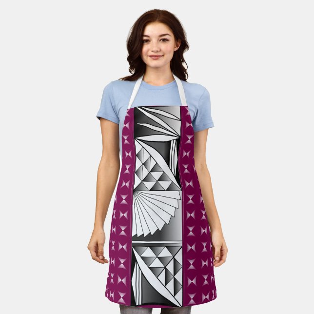Chrome Sunrise on Maroon Apron (Worn)
