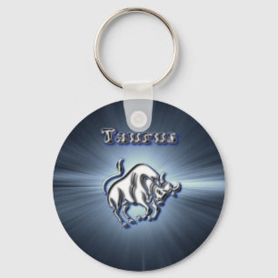 Chrome Taurus Key Ring