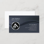 Chrome Tools Icon Machine Repairs Business Card (Front/Back)