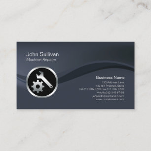 Chrome Tools Icon Machine Repairs Business Card