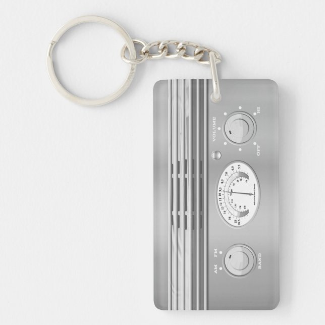 Chrome Vintage Radio Key Ring (Front)
