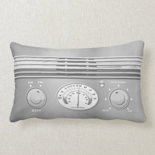 Chrome Vintage Radio Lumbar Cushion