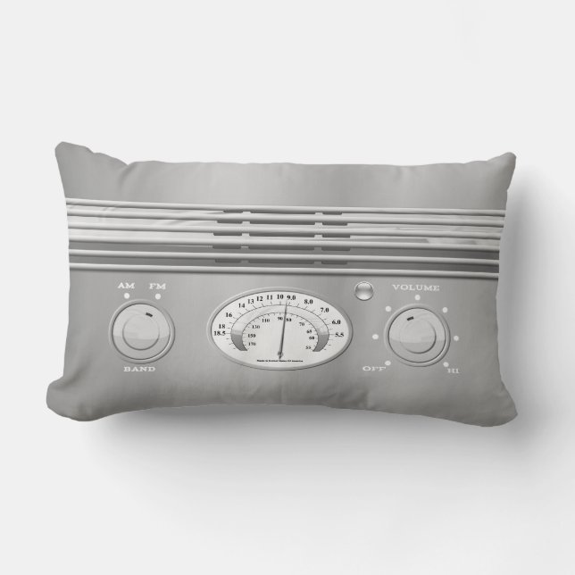 Chrome Vintage Radio Lumbar Cushion (Front)