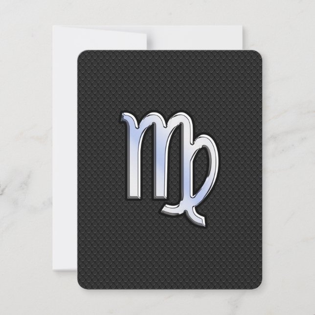 Chrome Virgo Zodiac Sign on snake skin style (Front)