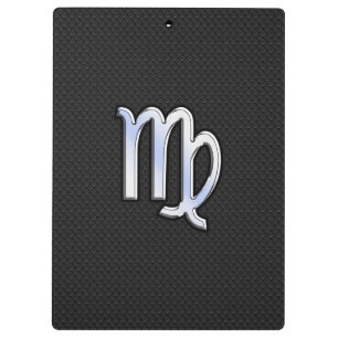 Chrome Virgo Zodiac Sign on snake skin style Clipboard