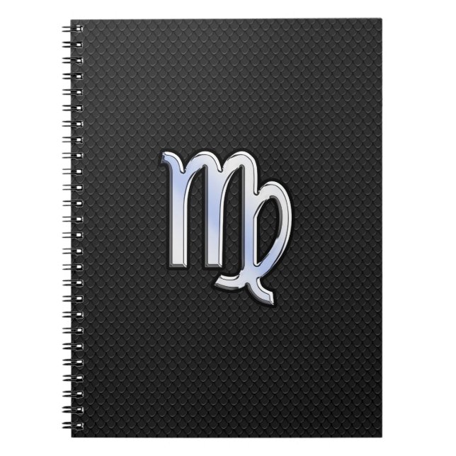 Chrome Virgo Zodiac Sign on snake skin style Notebook (Front)