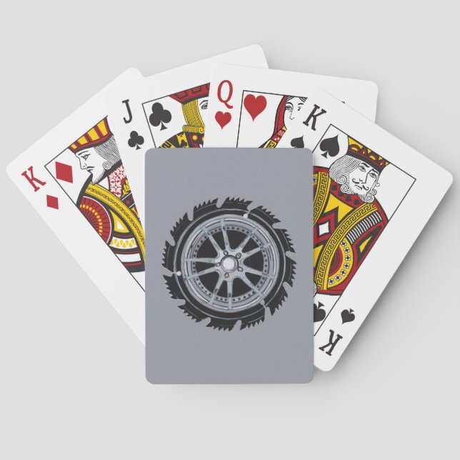 Chrome Wheel Playing Cards (Back)