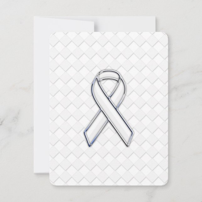 Chrome White Ribbon Awareness on Checkers Print (Front)