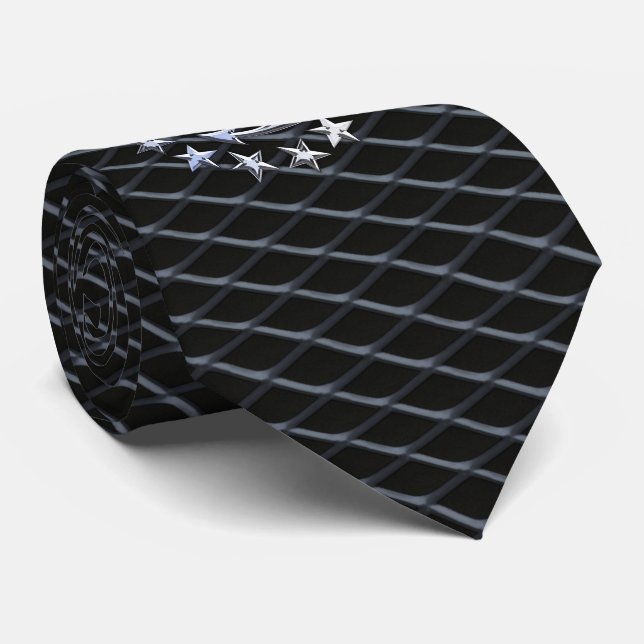 Chrome Yacht Naval Flag on Automotive Grille Print Tie (Rolled)