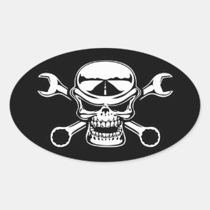 Chromeboy Cross-Wrenches Oval Sticker