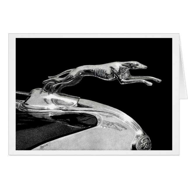 "Chromed Grace" - Greyhound Hood Ornament (Front Horizontal)