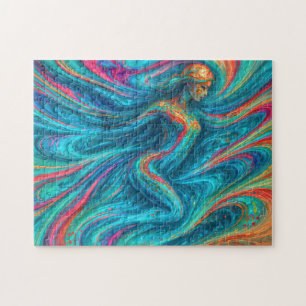 “Chromisca” - Fluid Enchantress Portrait Jigsaw Puzzle