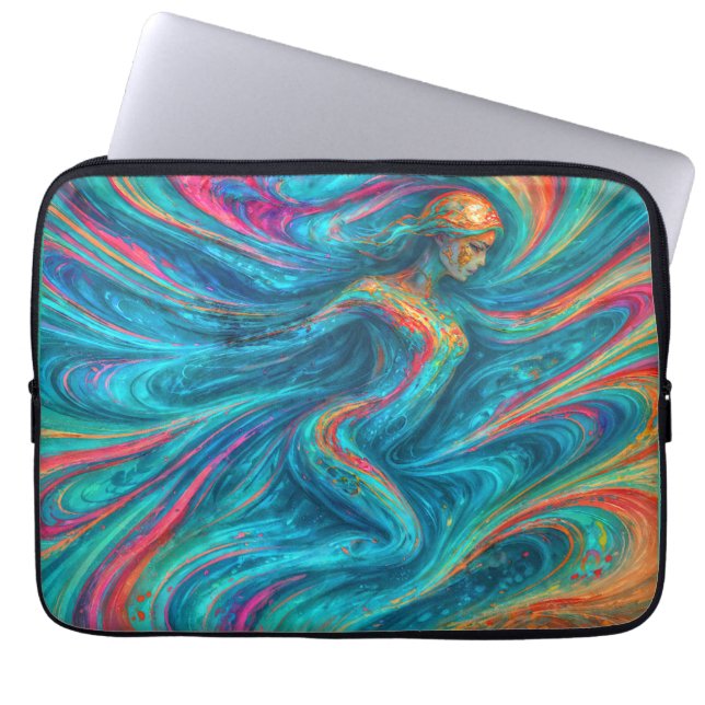 “Chromisca” - Fluid Enchantress Portrait Laptop Sleeve (Front)