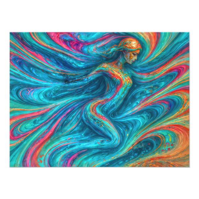 “Chromisca” - Fluid Enchantress Portrait Photo Print (Front)