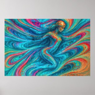 “Chromisca” - Fluid Enchantress Portrait Poster