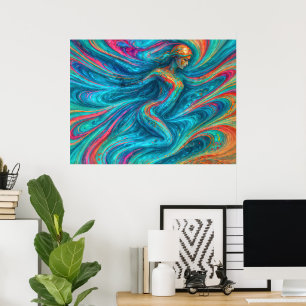 “Chromisca” - Fluid Enchantress Portrait Poster