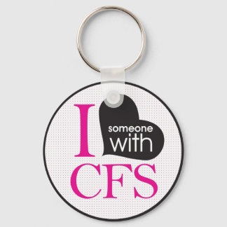 Chronic Fatigue Awareness (pink and black) Key Ring