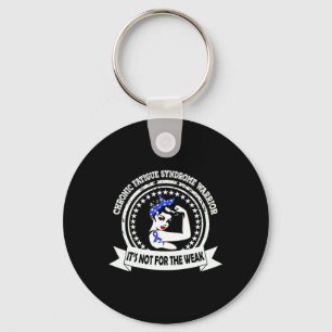 Chronic Fatigue Syndrome Warrior Blue Ribbon Aware Key Ring