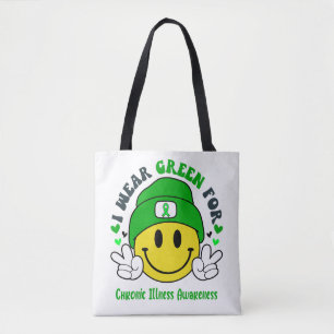 Chronic Illness Awareness Ribbon Support Gifts Tote Bag