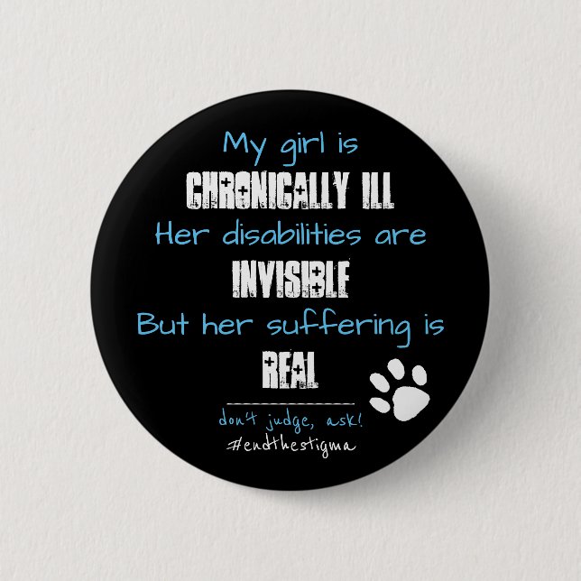Chronic Illness Disability Button for ESA (Front)