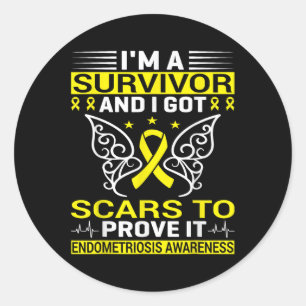 Chronic Illness Endo Warrior Endometriosis Awarene Classic Round Sticker