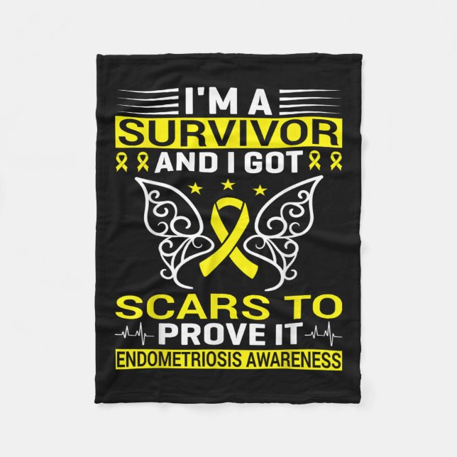 Chronic Illness Endo Warrior Endometriosis Awarene Fleece Blanket (Front)