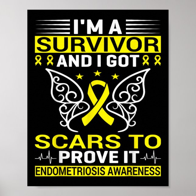 Chronic Illness Endo Warrior Endometriosis Awarene Poster (Front)