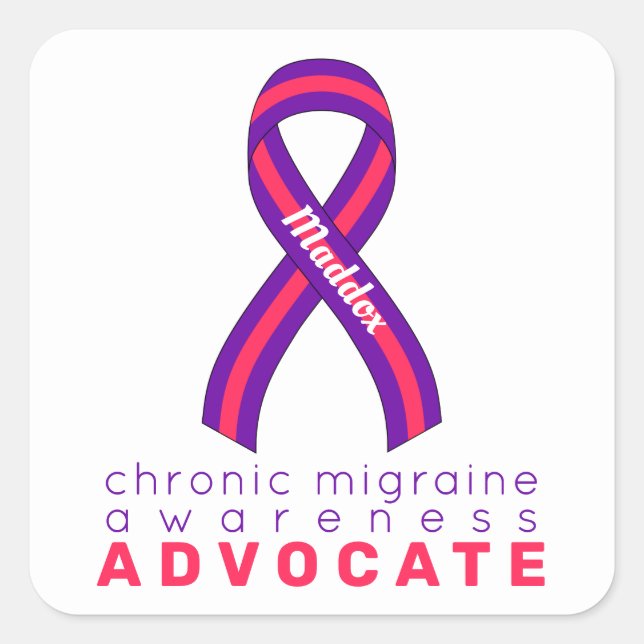 Chronic Migraine Advocate White Square Sticker (Front)