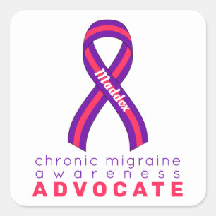 Chronic Migraine Advocate White Square Sticker