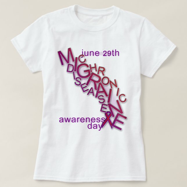 Chronic Migraine Disease - Word Scramble Awareness T-Shirt (Design Front)