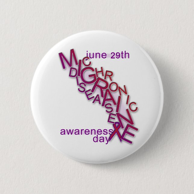 Chronic Migraine Disease - Word Scramble - Button (Front)