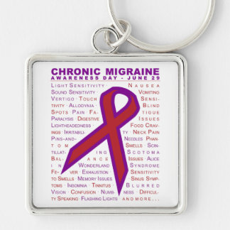 Chronic Migraine - Symptoms & Ribbon Keychain