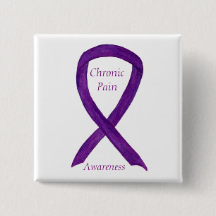 Chronic Pain Awareness Ribbon Custom Art Pin