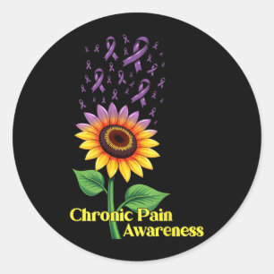 Chronic Pain Awareness Sunflower Classic Round Sticker