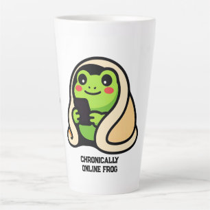 chronically online Frog Funny Meme Latte Mug
