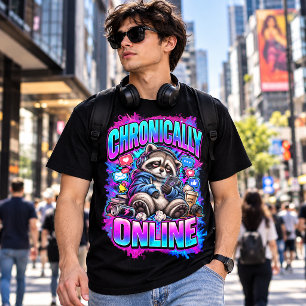Chronically Online Notification Funny Meme Graphic T-Shirt
